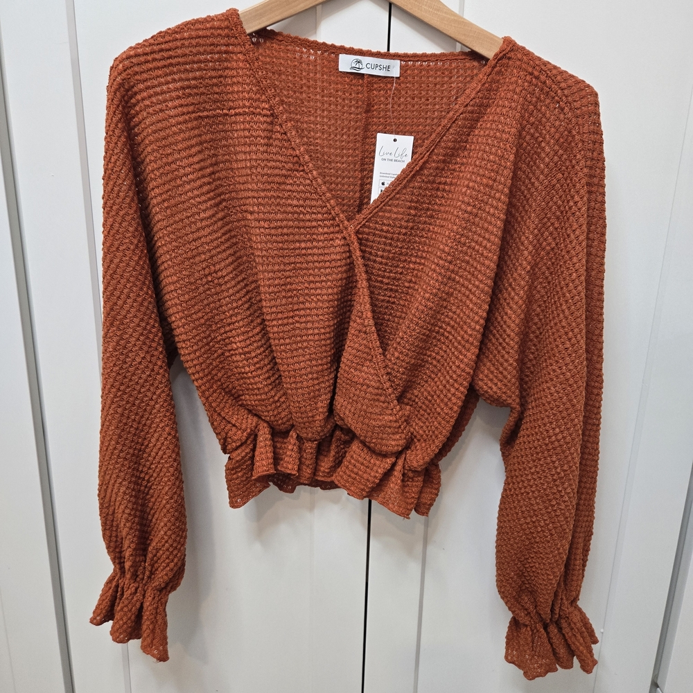 Cupshe Rust Knit‎ Cardigan